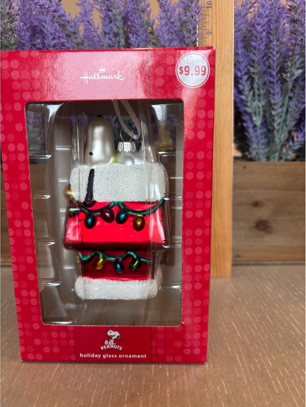 Hallmark Peanuts Snoopy Holiday Glass Ornament